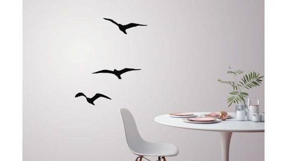 volare uccelli parete decorazione rossa 3d print model - Mito3D