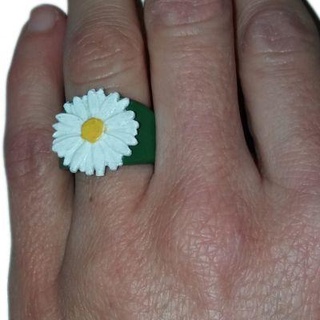 ring embossed daisy redpah 3d print model - Mito3D