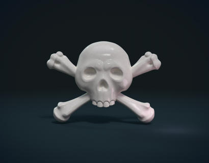 simple skull relief redpah 3d print model - Mito3D