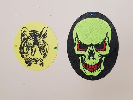 painting skull relief redpah 3d print model - Mito3D
