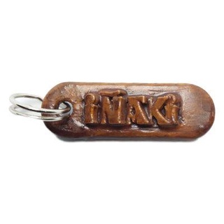 aki personalized keychain embossed letters redpah 3d print model - Mito3D