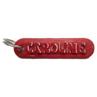 caroline personalized keychain embossed letters redpah 3d print model - Mito3D