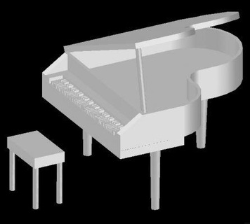 dioramas elements grand piano redpah 3d print model - Mito3D