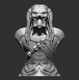 predator bust figurine 3d printing assembly redpah 3d print model - Mito3D