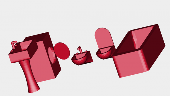 diorami elementi wc mobili rossa 3d print model - Mito3D