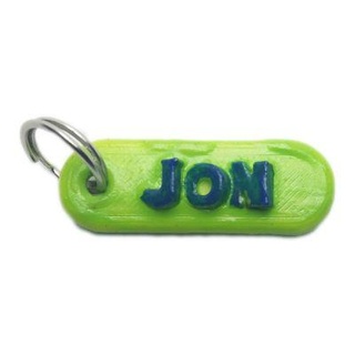 jon personalized keychain embossed letters redpah 3d print model - Mito3D