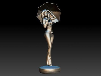 girl umbrella redpah 3d print model - Mito3D