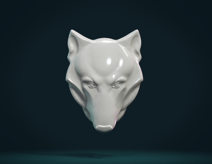 wolf head relief redpah 3d print model - Mito3D