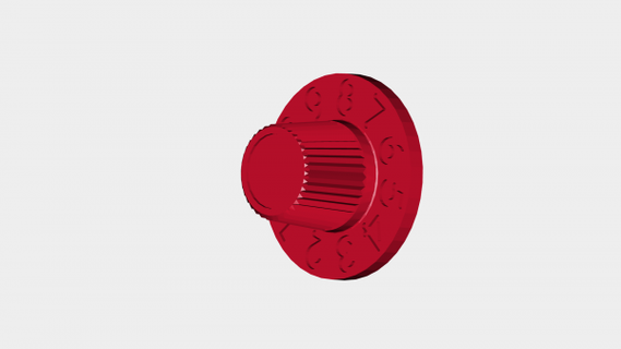 amp pomello genere 2a 30mm rossa 3d print model - Mito3D