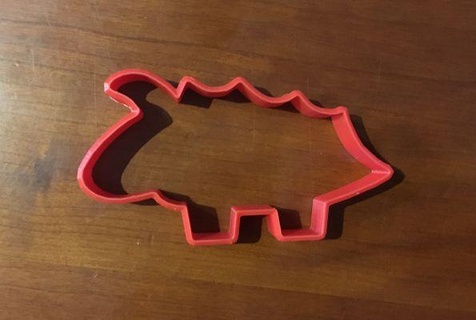1c biscotto taglierina stegosauro rossa 3d print model - Mito3D