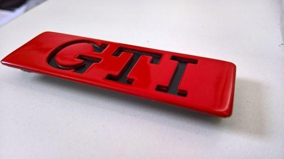 vw golf2 gti porta distintivo rossa 3d print model - Mito3D