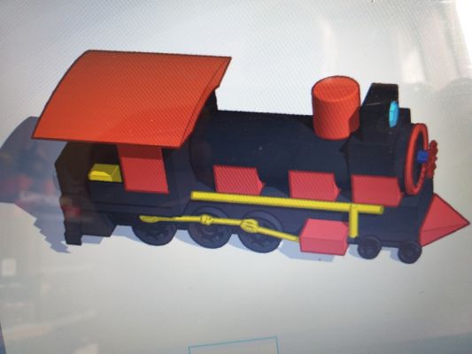 vintage steam locomotive redpah 3D print model - Mito3D