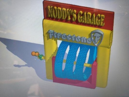 noddy Vintage pietra focaia pubblicità In piedi pneumatici rossa 3d print model - Mito3D