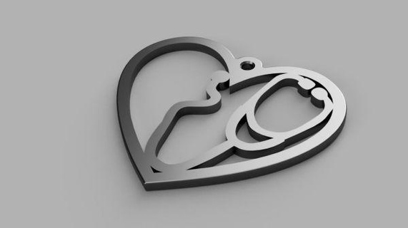 coronavirus heart earrings redpah 3d print model - Mito3D