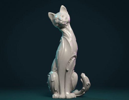 gatto figurina rossa 3d print model - Mito3D