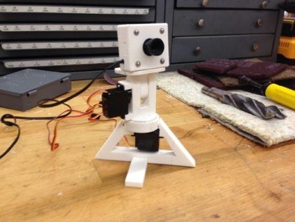 semplice automatizzato webcam gimbal rossa 3d print model - Mito3D