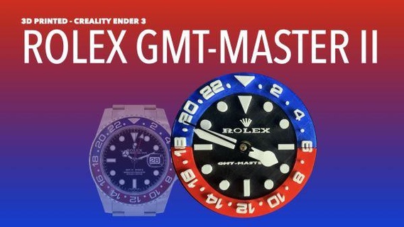 3d impreso pared reloj rolex GMT Maestro ii redpah 3d print model - Mito3D