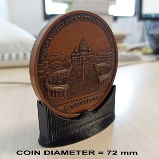 moneta In piedi piedistallo medaglie monete rossa 3d print model - Mito3D