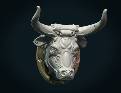 ornate bull head ii redpah 3d print model - Mito3D