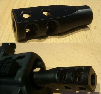 flashider muzzledevice muzzlebrake set airsoft - 14mm negative thread redpah 3d print model - Mito3D