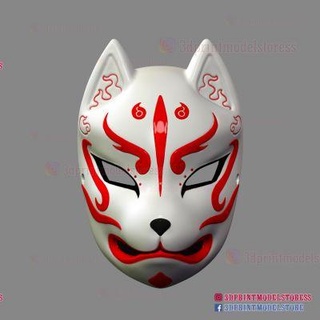 japonês demônio kitsune Raposa mascarar Bruxas cosplay traje redpah 3d print model - Mito3D