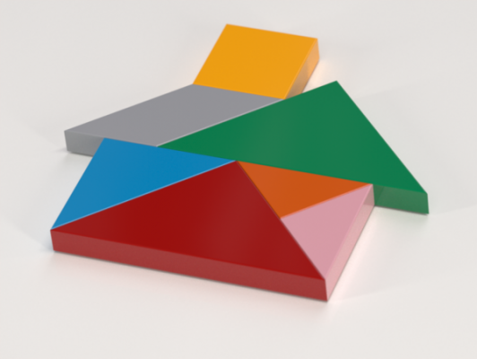 tangram redpah 3D print model - Mito3D