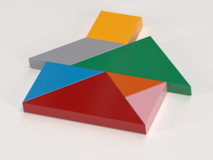 tangram rossa 3d print model - Mito3D