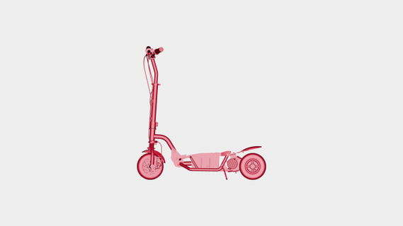 elettrico scooter rossa 3d print model - Mito3D