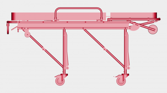 ambulance trolley removable stretcher redpah 3d print model - Mito3D