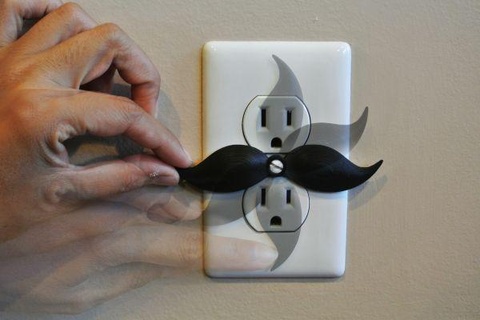 mustache shaped outlet cover redpah 3d print model - Mito3D