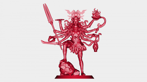 kali goddess hinduism redpah 3d print model - Mito3D