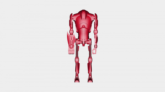 commercio federazione super battaglia droide b2 rossa 3d print model - Mito3D
