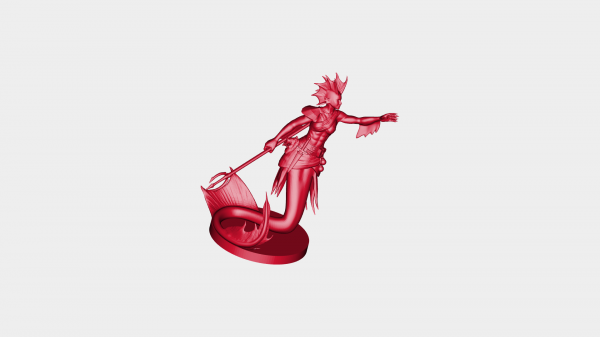 merfolk donna rossa 3D print model - Mito3D
