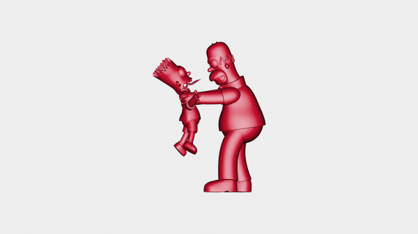 Homer erwürgt Bart redpah 3D print model - Mito3D