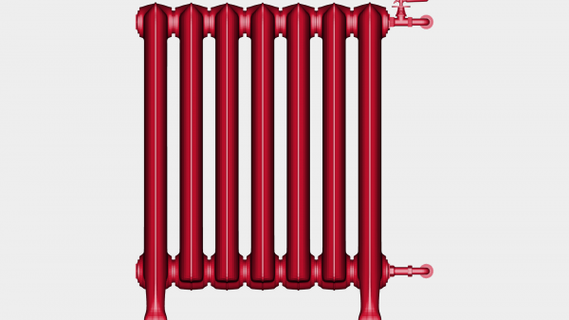 cast ferro termosifone stile retrò rossa 3d print model - Mito3D