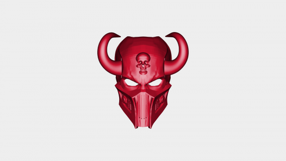 brutal skull mask horns redpah 3d print model - Mito3D