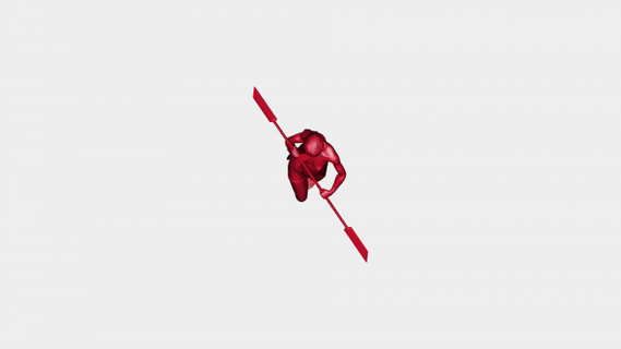 glaive alabarda guerriero rossa 3d print model - Mito3D