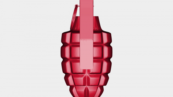 anti personnel bomba mano rossa 3d print model - Mito3D