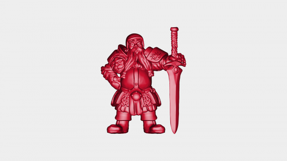 dwarf swordsman redpah 3d print model - Mito3D
