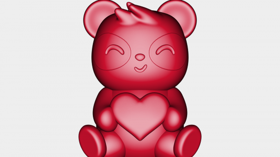 Urso coração redpah 3d print model - Mito3D