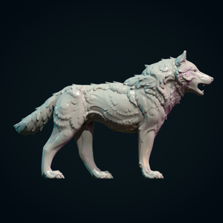 wolf sculpture redpah 3d print model - Mito3D