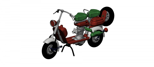 moto lambrettino rossa 3d print model - Mito3D
