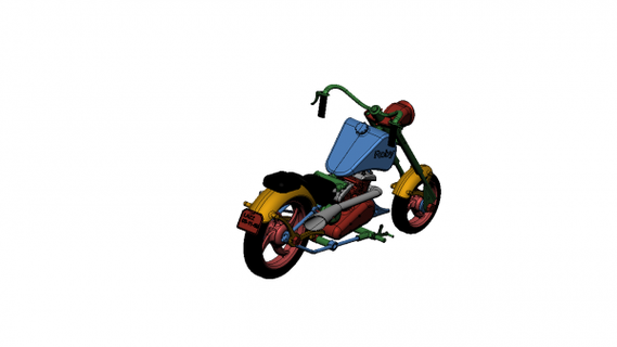 moto chopper redpah 3d print model - Mito3D