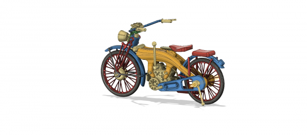 wintage period motorcycle redpah 3d print model - Mito3D
