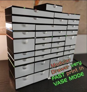modular drawer fast printing vase mode redpah 3d print model - Mito3D