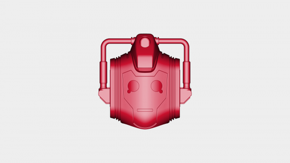 medico cyberman casco rossa 3d print model - Mito3D