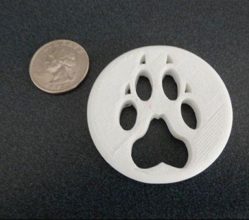 wolf paw medallion redpah 3d print model - Mito3D