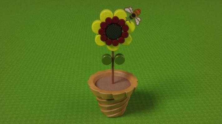 flower plant redpah 3d print model - Mito3D