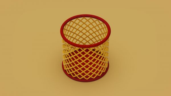 cestino rossa 3D print model - Mito3D