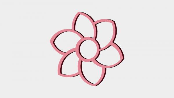 6 petal hollow flower redpah 3D print model - Mito3D